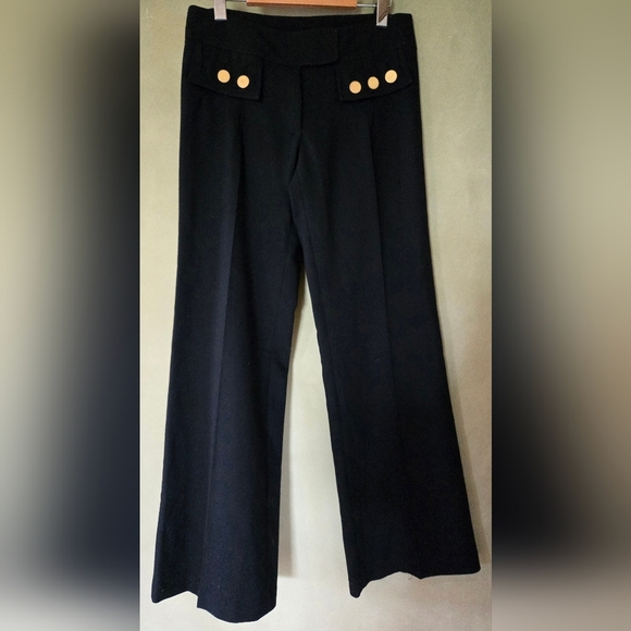 Sandra Angelozzi | Black Wide-Leg Pants with Classic Silhouette, Size 36 - Picture 2 of 8